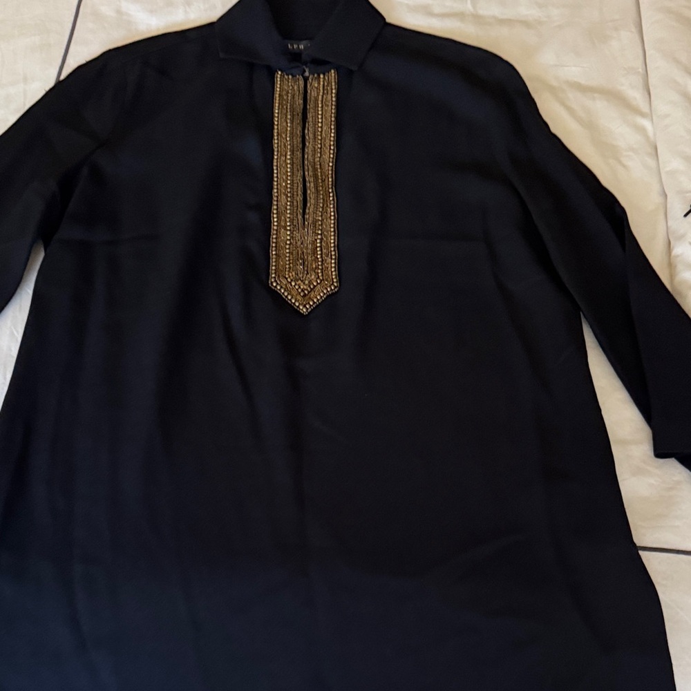 Ralph Lauren Black Shirt with Gold Accents